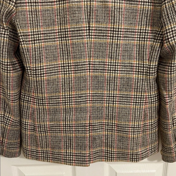 J.Crew Regent Blazer Jacket Plaid Houndstooth Wool Blue Stand Collar New Size 6 - Picture 8 of 12